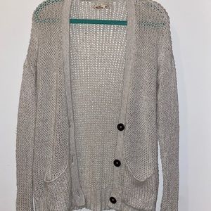 White Hollister Sweater Cardigan